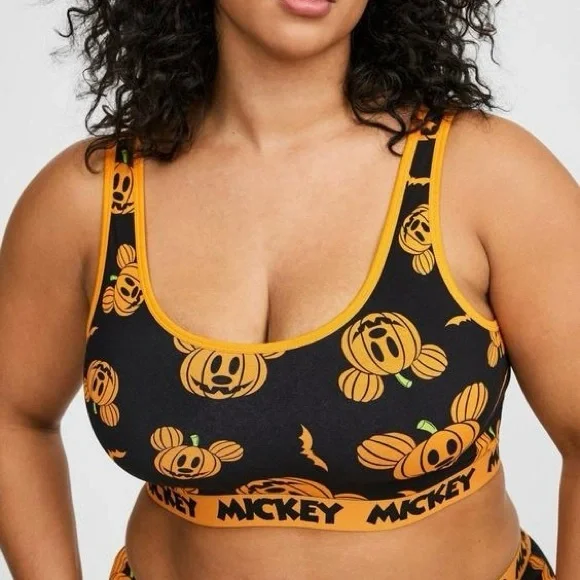 Torrid Black and Orange Mickey Pumpkin Sports Bra - Picture 9 of 9